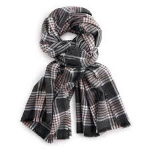 Plaid Black, Pink and Gray Scarf